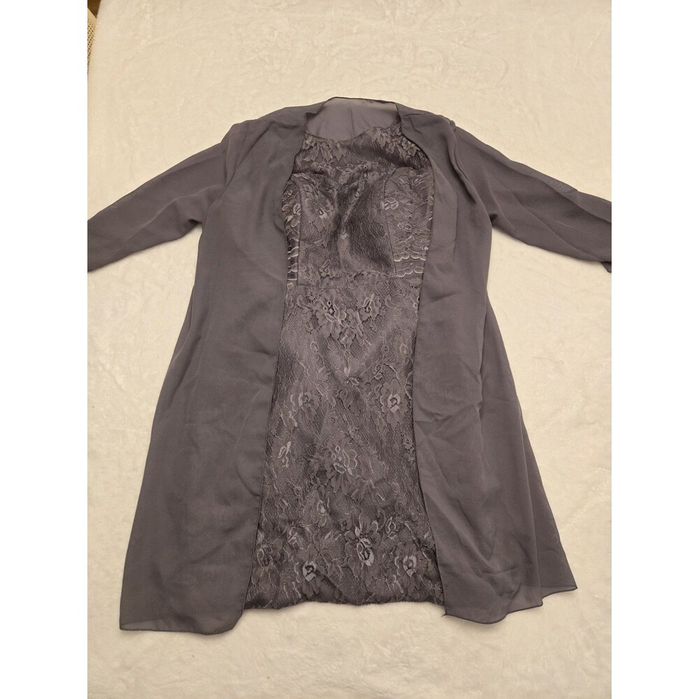 Women's Size 8 Gray Lace Cap Sleeve Cocktail Party Dress Formal Occasion